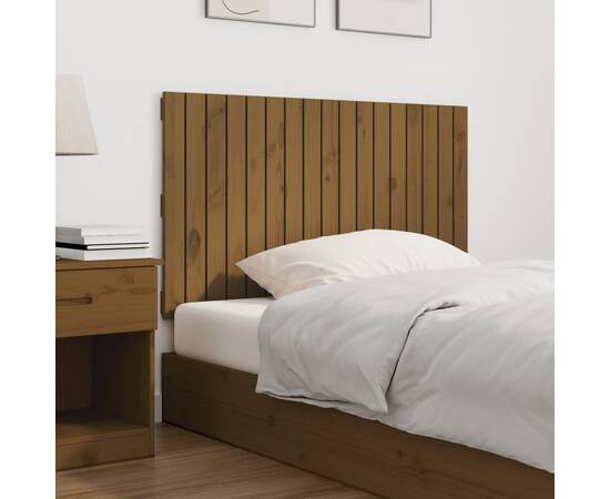 Tăblie de pat pentru perete, maro miere, 108x3x60 cm, 3 image
