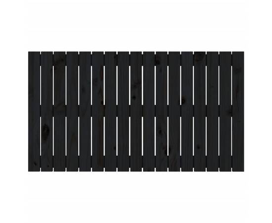 Tăblie de pat pentru perete, negru, 108x3x60 cm, lemn masiv pin, 4 image