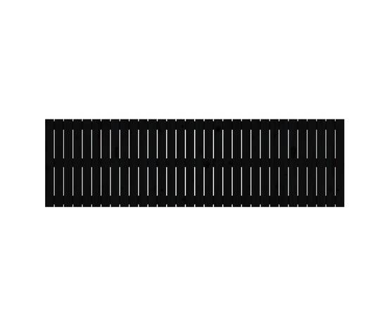 Tăblie de pat pentru perete, negru, 204x3x60 cm, lemn masiv pin, 4 image