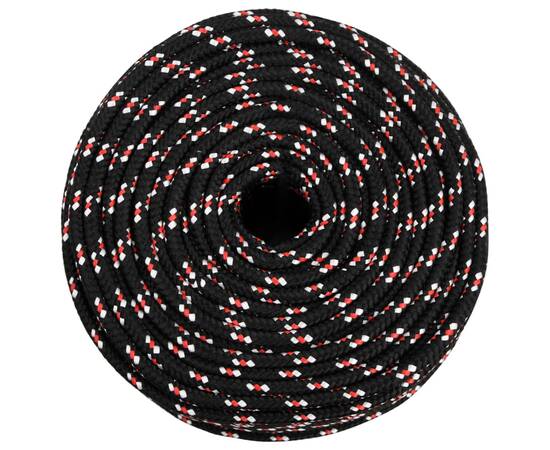 Frânghie de barcă, negru, 10 mm, 100 m, polipropilenă, 3 image