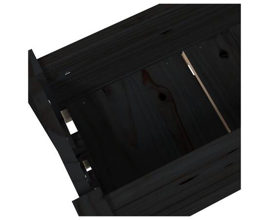 Jardinieră, negru, 77 x 25 x 104,5 cm, lemn masiv de pin, 7 image
