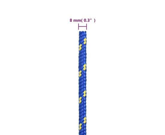 Frânghie de barcă, albastru, 8 mm, 25 m, polipropilenă, 6 image