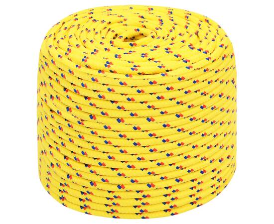 Frânghie de barcă, galben, 10 mm, 100 m, polipropilenă, 2 image