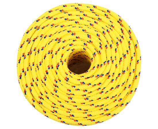 Frânghie de barcă, galben, 10 mm, 100 m, polipropilenă, 3 image