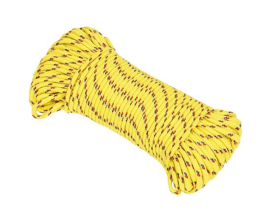 Frânghie de barcă, galben, 3 mm, 50 m, polipropilenă, 2 image