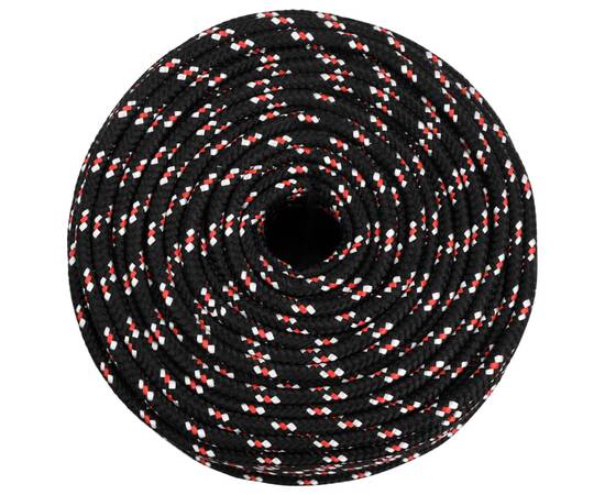 Frânghie de barcă, negru, 10 mm, 25 m, polipropilenă, 3 image
