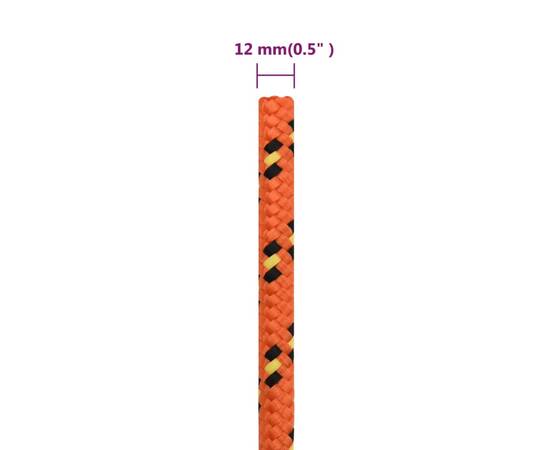 Frânghie de barcă, portocaliu, 12 mm, 100 m, polipropilenă, 6 image