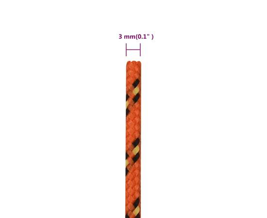 Frânghie de barcă, portocaliu, 3 mm, 25 m, polipropilenă, 6 image