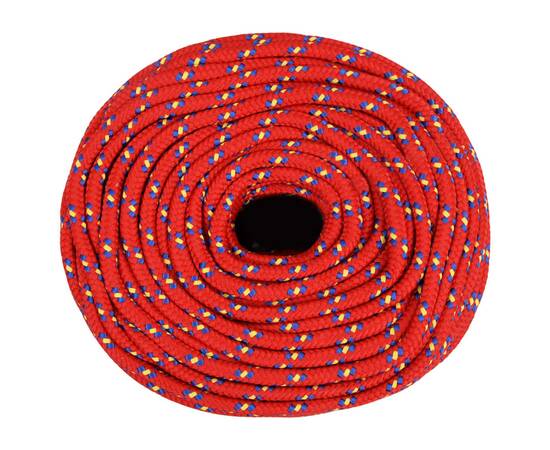 Frânghie de barcă, roșu, 8 mm, 25 m, polipropilenă, 3 image