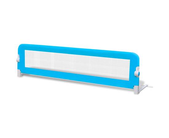 Balustradă de siguranță pentru pat copil, albastru, 150x42 cm, 2 image