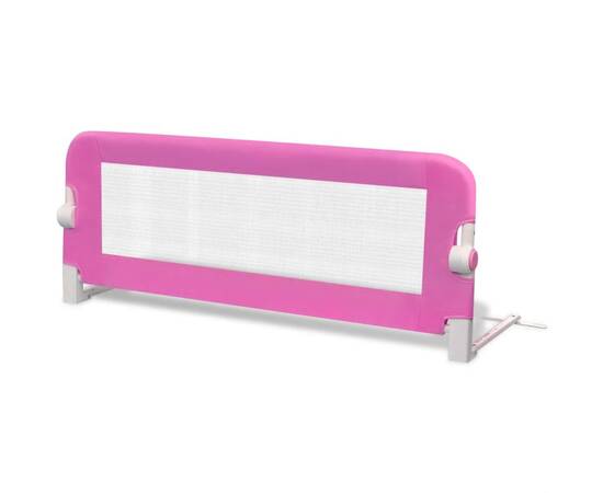 Balustradă de siguranță pentru pat de copil, roz, 102x42 cm, 2 image