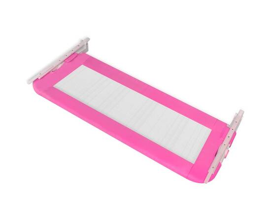 Balustradă de siguranță pentru pat de copil, roz, 102x42 cm, 4 image
