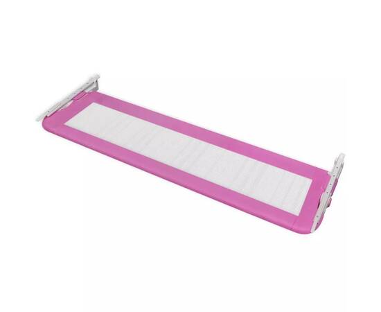 Balustradă de siguranță pentru pat de copil, roz, 150x42 cm, 4 image