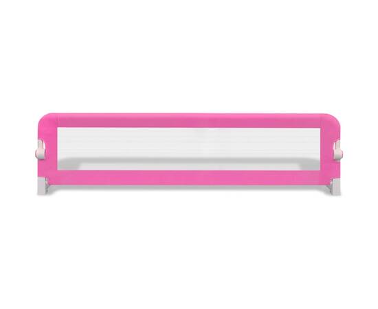 Balustradă de siguranță pentru pat de copil, roz, 150x42 cm, 3 image