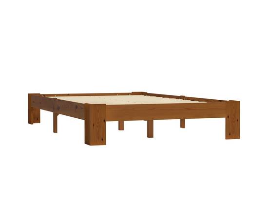 Cadru de pat, maro deschis, 120 x 200 cm, lemn masiv de pin, 2 image