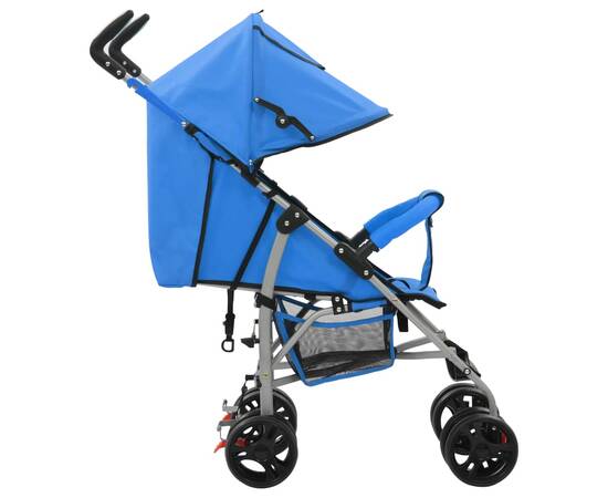 Landou/cărucior pliabil copii 2-în-1, albastru, oțel, 4 image