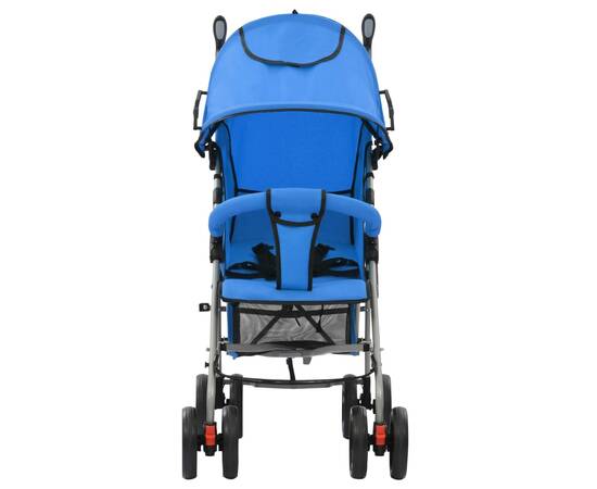 Landou/cărucior pliabil copii 2-în-1, albastru, oțel, 3 image