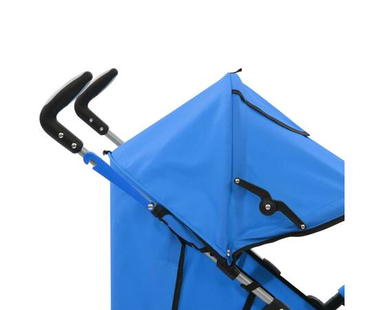 Landou/cărucior pliabil copii 2-în-1, albastru, oțel, 9 image