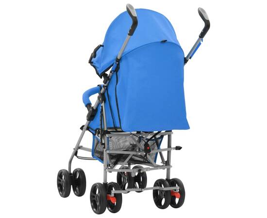 Landou/cărucior pliabil copii 2-în-1, albastru, oțel, 5 image