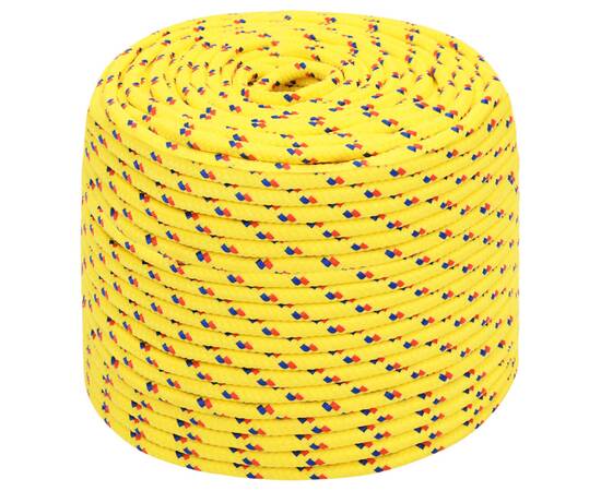 Frânghie de barcă, galben, 10 mm, 500 m, polipropilenă, 2 image