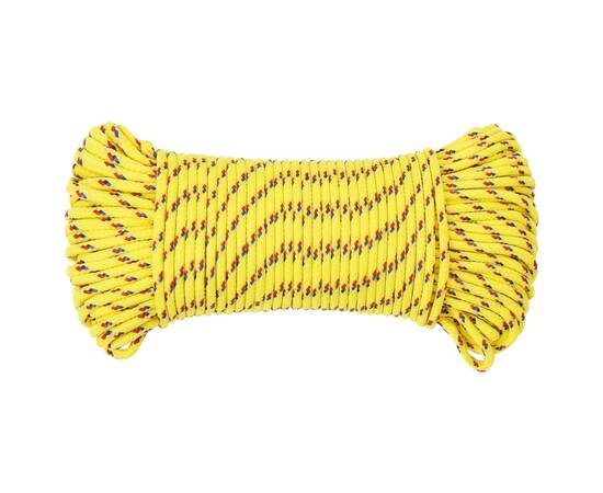 Frânghie de barcă, galben, 4 mm, 50 m, polipropilenă, 3 image