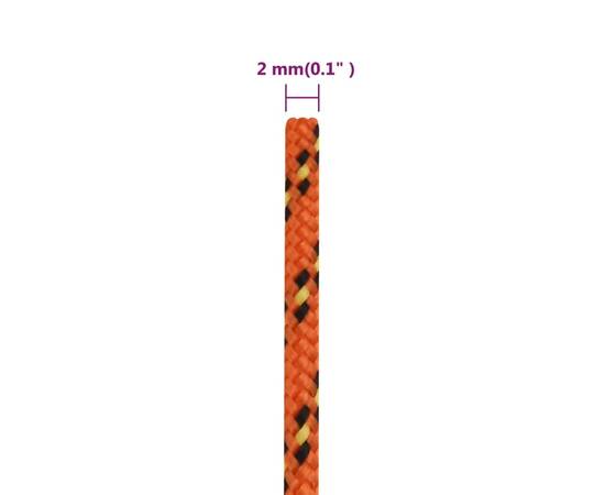 Frânghie de barcă, portocaliu, 2 mm, 25 m, polipropilenă, 6 image