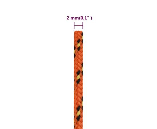 Frânghie de barcă, portocaliu, 2 mm, 50 m, polipropilenă, 6 image
