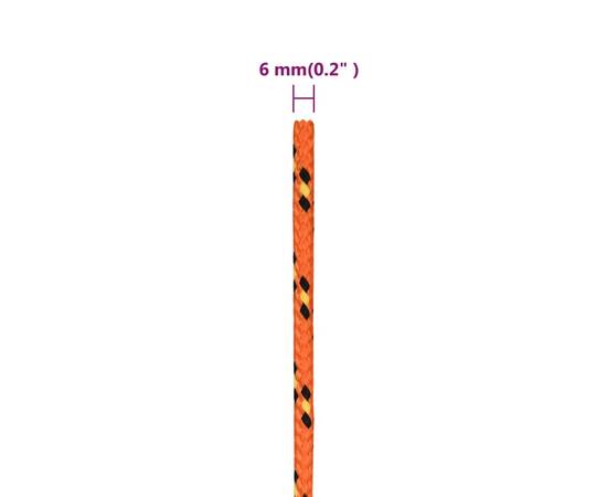 Frânghie de barcă, portocaliu, 6 mm, 25 m, polipropilenă, 6 image