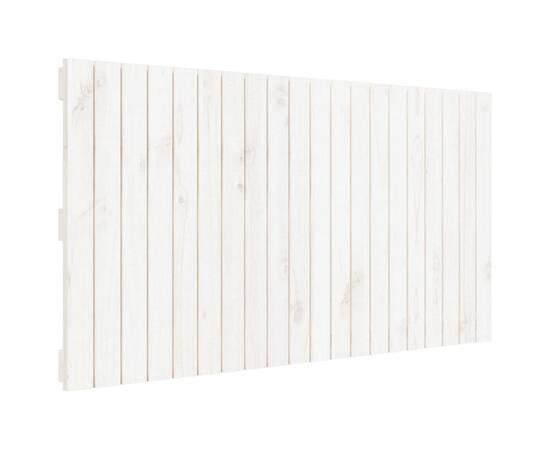 Tăblie de pat pentru perete, alb, 127,5x3x60 cm, lemn masiv pin, 2 image