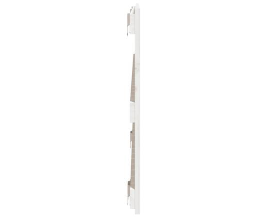 Tăblie de pat pentru perete, alb, 127,5x3x60 cm, lemn masiv pin, 5 image
