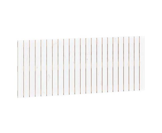 Tăblie de pat pentru perete, alb, 147x3x60 cm, lemn masiv pin, 2 image