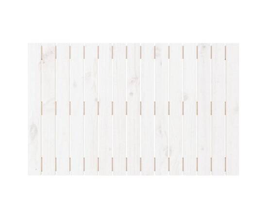 Tăblie de pat pentru perete, alb, 95,5x3x60 cm, lemn masiv pin, 4 image