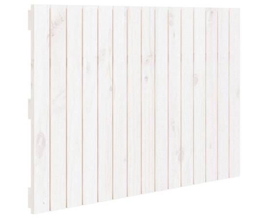 Tăblie de pat pentru perete, alb, 95,5x3x60 cm, lemn masiv pin, 2 image