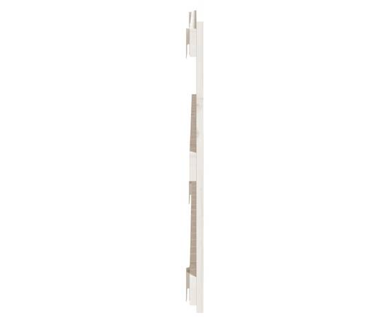 Tăblie de pat pentru perete, alb, 95,5x3x60 cm, lemn masiv pin, 5 image