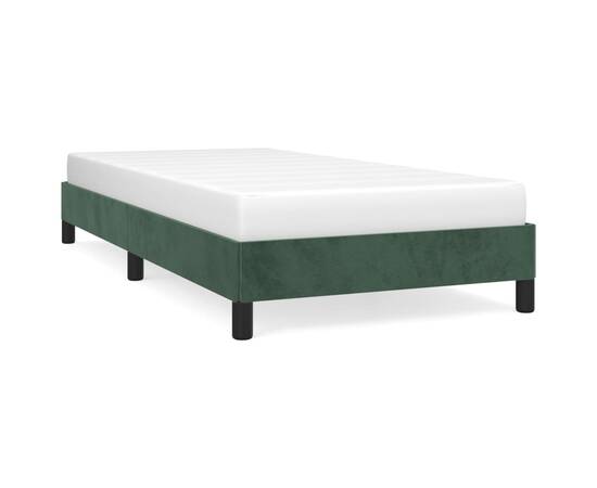 Cadru de pat, verde închis, 80x200 cm, catifea, 2 image