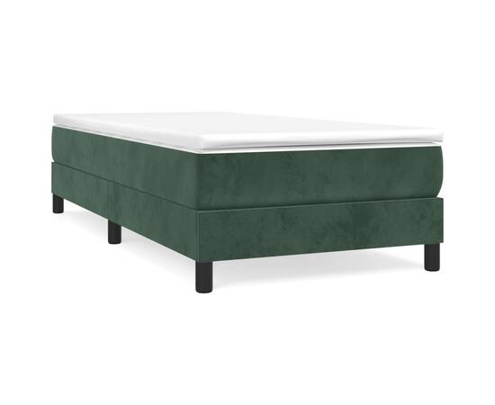 Cadru de pat box spring, verde închis, 80x200 cm, catifea, 2 image