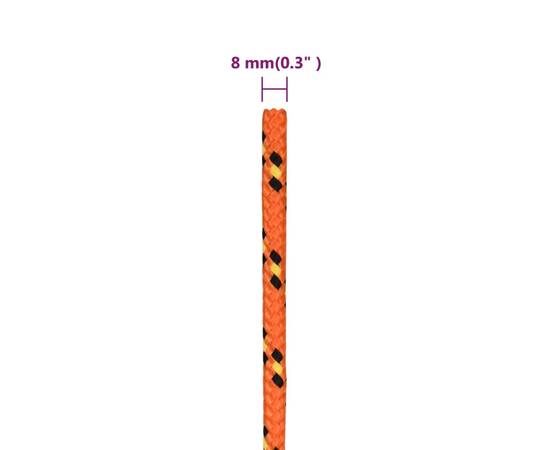 Frânghie de barcă, portocaliu, 8 mm, 250 m, polipropilenă, 6 image