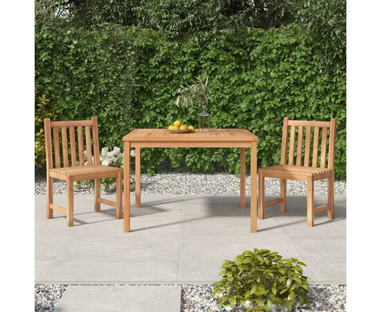 Set de masă pentru grădină, lemn masiv de tec, 3 piese