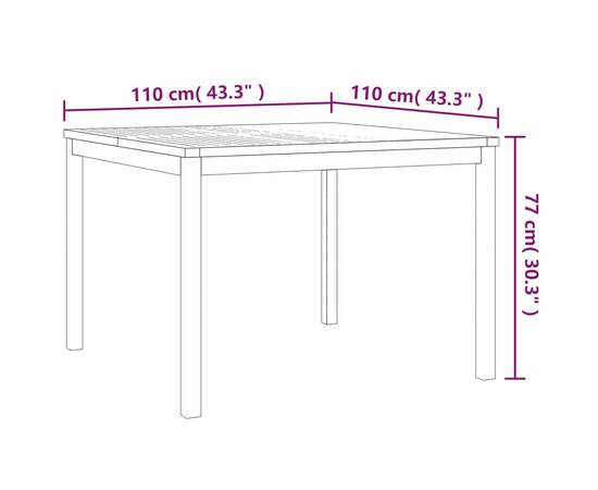 Set de masă pentru grădină, lemn masiv de tec, 3 piese, 10 image