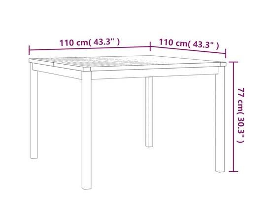 Set de sufragerie de grădină, lemn masiv de tec, 5 piese, 11 image