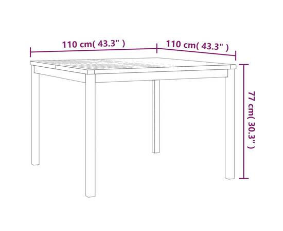 Set masă pentru grădină, lemn masiv de tec, 5 piese, 10 image