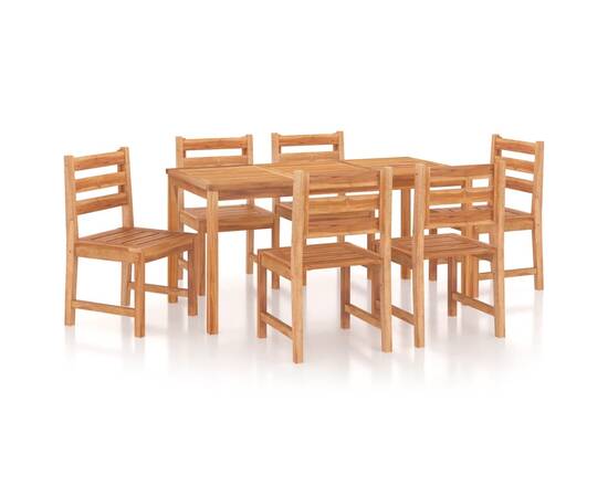 Set mobilier de grădină, 7 piese, lemn masiv de tec, 2 image