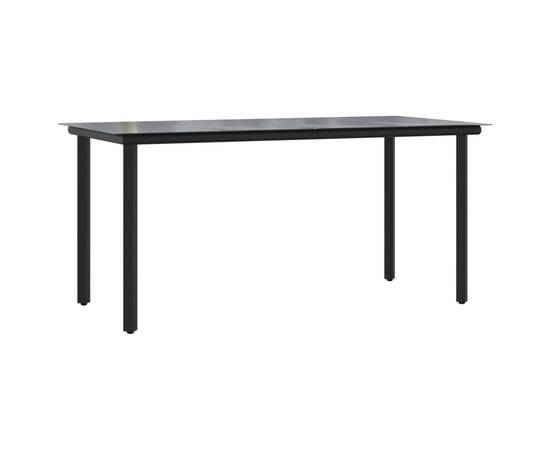 Set mobilier de grădină cu perne, 7 piese, negru, poliratan, 7 image