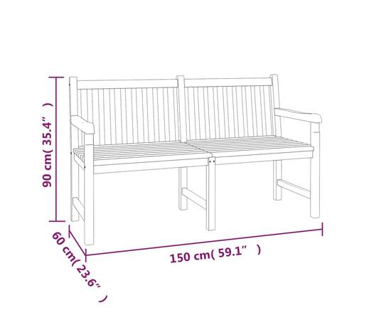 Set mobilier pentru grădină, 4 piese, lemn masiv de tec, 10 image