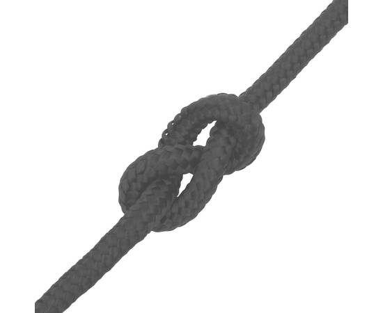 Frânghie de barcă, negru complet, 12 mm, 250 m, polipropilenă, 5 image