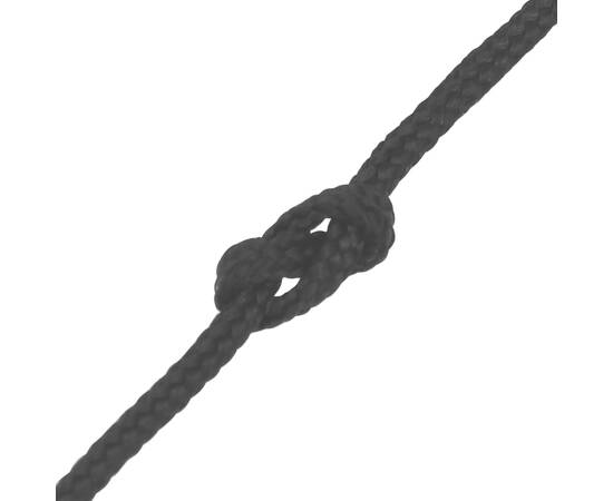 Frânghie de barcă, negru complet, 3 mm, 100 m, polipropilenă, 5 image