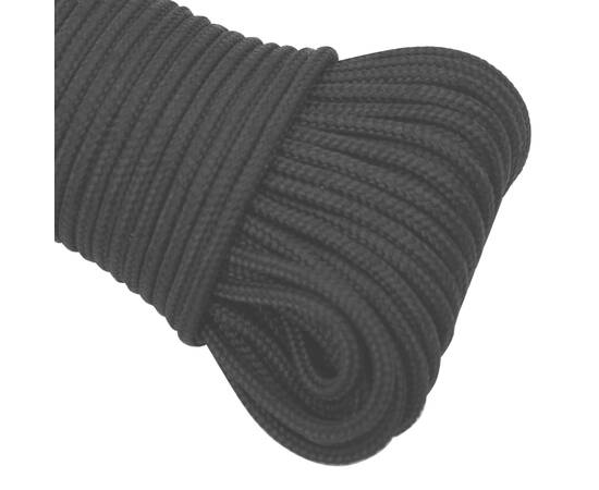 Frânghie de barcă, negru complet, 4 mm, 25 m, polipropilenă, 4 image