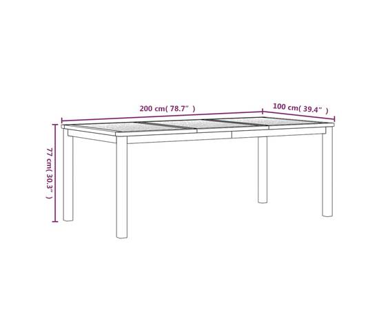 Set de masă pentru grădină, lemn masiv de tec, 3 piese, 11 image