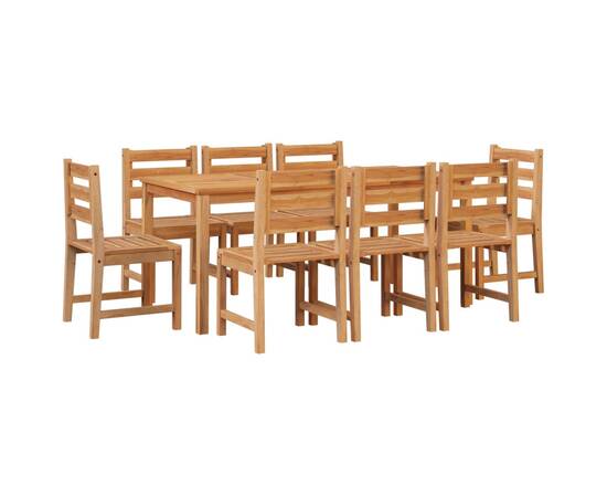 Set mobilier de grădină, 9 piese, lemn masiv de tec, 3 image