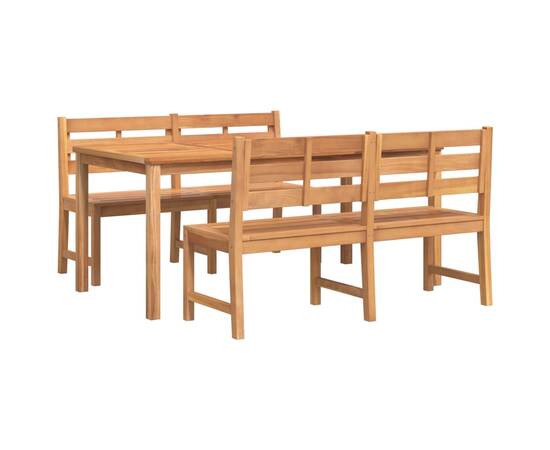 Set mobilier pentru grădină, 3 piese, lemn masiv de tec, 3 image